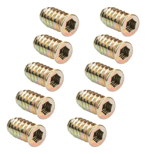 D_679993-MLC78337464804_082024-O.webp Inserto Roscado M8x20mm Hexagonal Con Tope 10 Unidades - Imagen 1