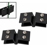 Bisagra Negra Para Puerta De Vidrio 180°, Gabinete 2u