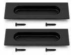2u Tirador Asa Recto Embutido Puerta Corredera 12cm Negro - Imagen 3