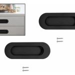 Set 2unidades Tirador Asa Ovalado Negro Para Muebles 120mm