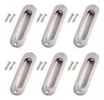 Pack 6 Tirador Asa Embutido Ovalada Para Closet 120 X 41mm