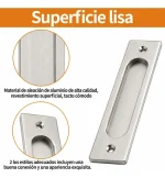 2 Asa Rectangular Embutida Puerta Closet Corredera 12x4cm - Imagen 4