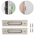 2u Asa Rectangular Embutida Puerta Closet Corredera 12x4cm