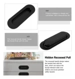 Set 2unidades Tirador Asa Ovalado Negro Para Muebles 120mm - Imagen 5