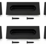 6u Tirador Rectangular Embutida Puerta Corredera 120mm Negro