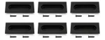 6u Tirador Rectangular Embutida Puerta Corredera 120mm Negro