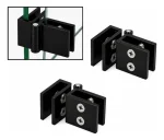 2u Bisagra 90° Para Vidrio 5-8mm, Gabinete Esquina Negro