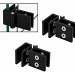 2u Bisagra 90° Para Vidrio 5-8mm, Gabinete Esquina Negro