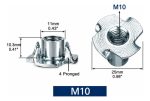 Tuerca Araña/anclaje M10 Inserto Para Patín Para Muebles 10u - Imagen 2