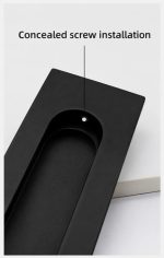 6u Tirador Rectangular Embutida Puerta Corredera 120mm Negro - Imagen 5