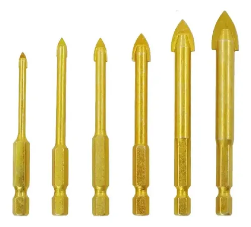 D_864363-MLC72365708525_102023-O.webp 6 Brocas Para Metal Concreto Vidrio Madera Mármol Hexagonal - Imagen 1