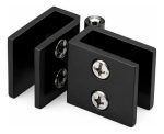 2u Bisagra 90° Para Vidrio 5-8mm, Gabinete Esquina Negro - Imagen 3