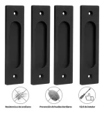 24u Asa Rectangular Negra Embutida Puerta Corredera 12x4cm - Imagen 6