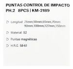 Punta Phillips Pz2 Set 6pcs Magnetica Diferentes Medidas S2 - Imagen 3