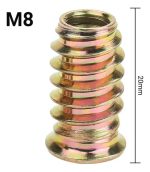 20u Inserto Roscado M8x20mm Hexagonal Con Tope 20 Unidades - Imagen 2