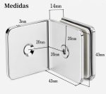 Set 8un Abrazadera De Acero Inox Puerta De Ducha Shower 90° - Imagen 7