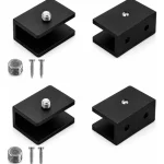 Soporte Repisa Estante Vidrio Acrílico De 6 A 10mm Negro 4u