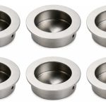 Tirador Asa Redondo Embutido Plano De Acero Inox 41mm 6un