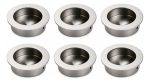 Tirador Asa Redondo Embutido Plano De Acero Inox 41mm 6un