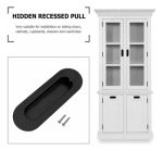 Set 2unidades Tirador Asa Ovalado Negro Para Muebles 120mm - Imagen 3