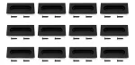 12u Tirador Rectangular Embutida Puerta Corredera 12cm Negra - Imagen 2