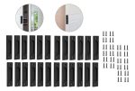 24u Asa Rectangular Negra Embutida Puerta Corredera 12x4cm
