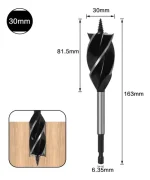 Broca Madera Bigas Helicoidal Vástago Taladro 5pcs 26 A 35mm - Imagen 2