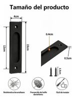 12u Asa Rectangular Embutida Puerta Corredera 12cmx4cm - Imagen 2