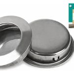 Tirador Asa Manilla Redonda Embutida Acero Inox 304 41mm 2un