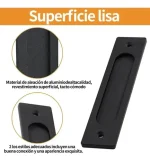 24u Asa Rectangular Negra Embutida Puerta Corredera 12x4cm - Imagen 5