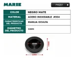 Pack 12 Tirador Embutido Redondo Manilla Acero Inox 304 60mm - Imagen 2