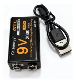 Batería 9v Recargable Usb C 2000mah Pila Gtl Energy + Cable - Imagen 2