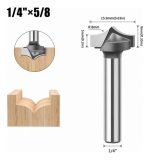 Fresa Madera Doble Perfilado Curvo Vástago 1/4 4pcs - Imagen 5
