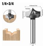 Fresa Madera Doble Perfilado Curvo Vástago 1/4 4pcs - Imagen 4