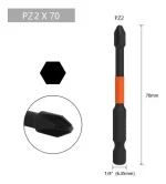 Punta Phillips Impacto Pz2 Set 10pcs Magnetica 70mm S2 - Imagen 2