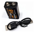 Batería 9v Recargable Usb C 2000mah Pila Gtl Energy + Cable