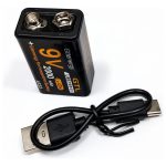 Batería 9v Recargable Usb C 2000mah Pila Gtl Energy + Cable