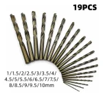 Juego De Brocas Cobalto Al 5% 1mm A 10mm 20pcs Hssm338 - Imagen 2