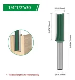 Fresa Recta Madera Plástico Cnc 3 Filos 1/2x30 Toma 1/4 - Imagen 2